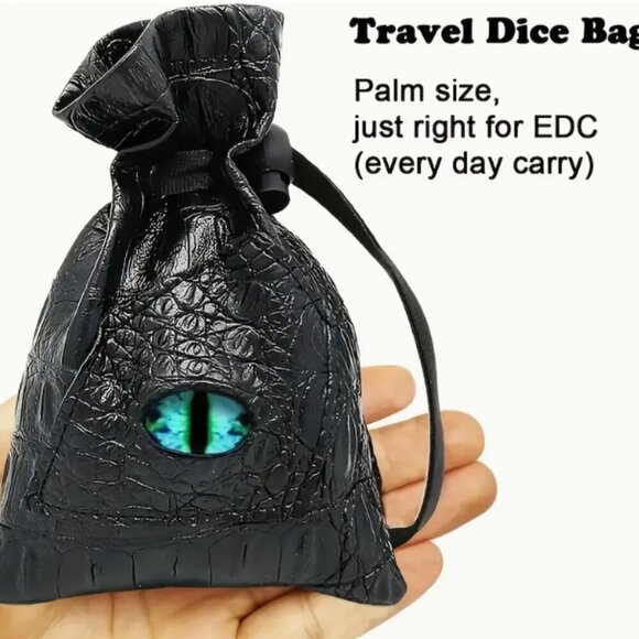Dragon Eye Travel Dice Bags 3 pc PU Leather Black Bag NWT - Picture 3 of 3
